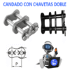 CAD100-2 CANDADO DOBLE ECONÓMICO PASO 1 1/4" PARA CADENA PASO 100-2 ( BOLSA 5 PIEZAS )