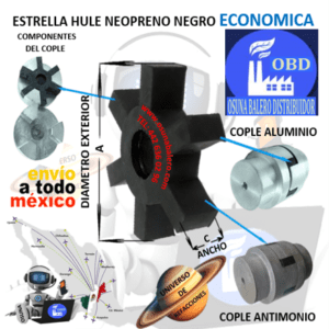 No. 6 ELEMENTO ESTRELLA PRESISA HULE NEOPRENO NEGRO