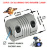 COP1ACNC CLAMP19X25/5/5 Cople Flexible De Aluminio Tipo Resorte EXTERIOR 19mm LARGO 25mm