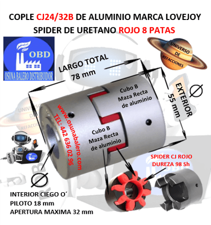 CJ24B COPLE DE ALUMINIO MAZAS RECTAS LOVEJOY UNIVERSO OSUNA BALERO