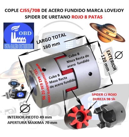 CJ55B COPLE DE ACERO FUNDIDO MAZAS RECTAS LOVEJOY UNIVERSO OSUNA BALERO