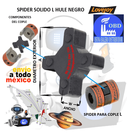 LOVEJOY ELEMENTO SPIDER L HULE NEGRO 4 PATAS SOLIDO UNIVERSO OSUNA BALERO