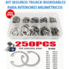 KIT SEGUROS TRUACK INOXIDABLES PARA INTERIORES VARIAS MEDIDAS MILIMETRICO DE 250 PIEZAS