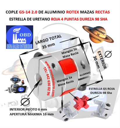 GS-14 2.0 COPLE ROTEX DE ALUMINIO UNIVERSO OSUNA BALERO