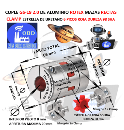 GS-19 2.0 COPLE ROTEX DE ALUMINIO UNIVERSO OSUNA BALERO