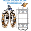 BSB030062DUHP3 JUEGO DE 2 BALEROS RHP SUPER PRECISION d=30mm D=62mm 1B=15mm 2B=30mm