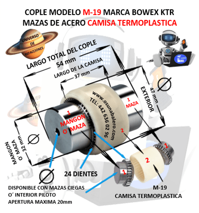 BOWEX M-19 COPLE KTR UNIVERSO DE REFACCIONES OSUNA BALERO