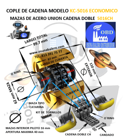 KC-5016 COPLE DE CADENA UNIVERSO DE REFACCIONES OSUNA
