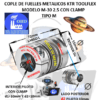 M-30 2.5 COPLE TOOLFLEX KTR DE FUELLES METALICOS CON CLAMP EXTERIOR DH=55mm LARGO L=72mm INTERIOR d1 y d2 =10mm