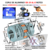 GR-19 AL-D-1-1a COPLE ROTEX (KTR) DE ALUMINIO MAZAS COMBINADAS (1-1a) EXTERIOR 40mm LARGO 66mm CON ESTRELLA PURPURA O´ NARANJA
