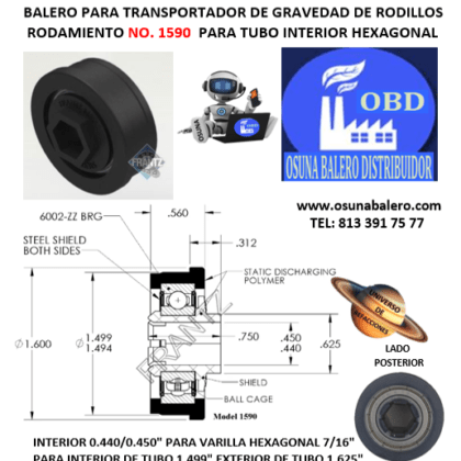 1590 BALERO FRANTZ INTERIOR PLASTICO HEXAGONAL 7/16″ PARA INTERIOR DE TUBO 1 1/2″